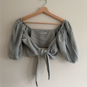 Abercrombie Linen Crop Top